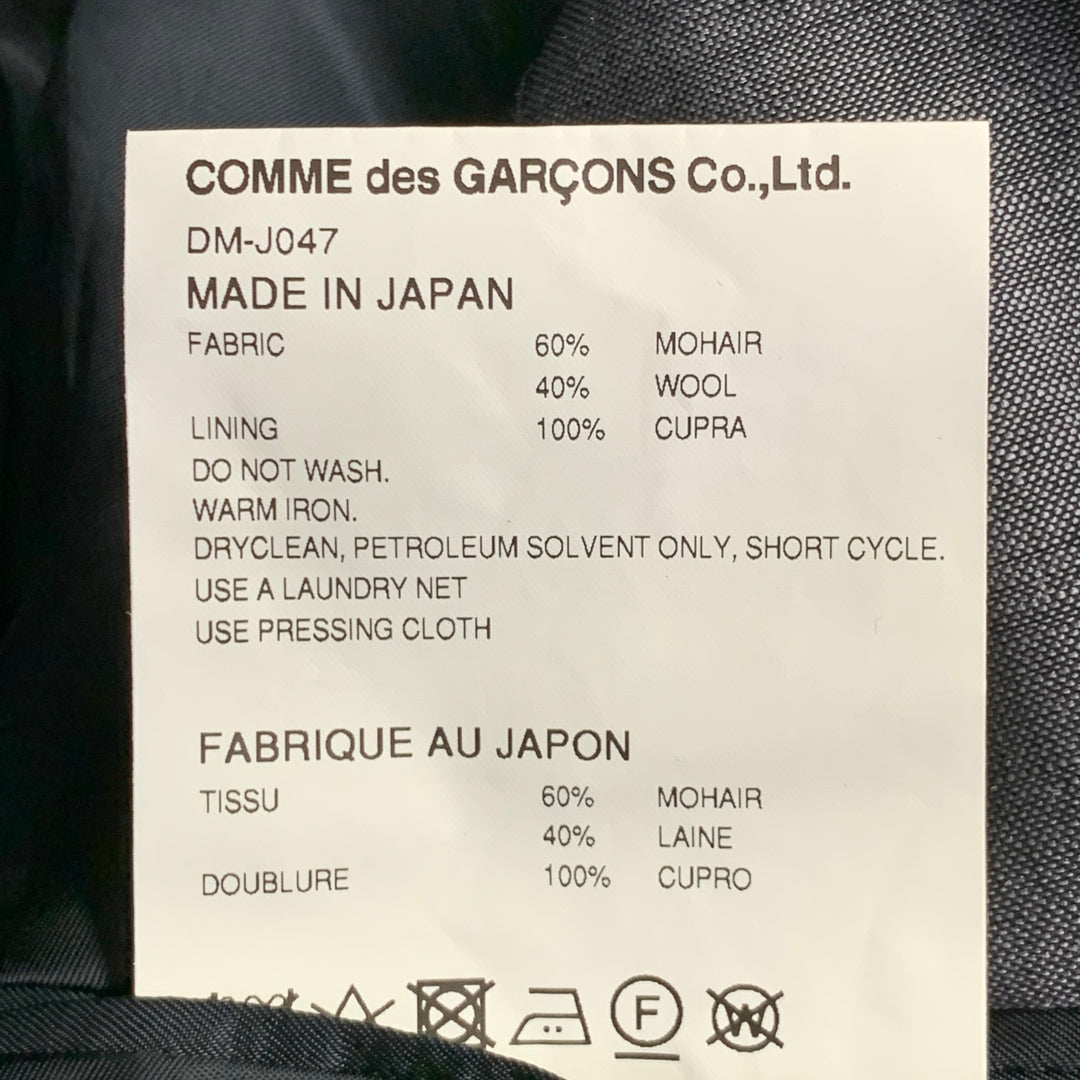 COMME des GARCONS Size M Grey Mohair Wool Notch Lapel Sport Coat