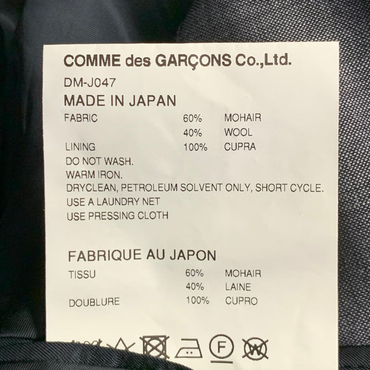 COMME des GARCONS Size M Grey Mohair Wool Notch Lapel Sport Coat