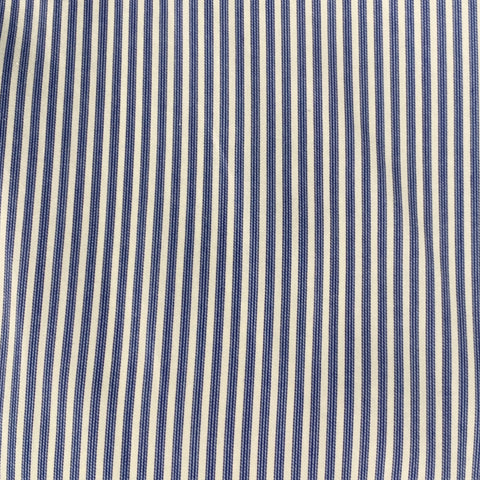ERMENEGILDO ZEGNA Size L Blue White Stripe Cotton Long Sleeve Shirt