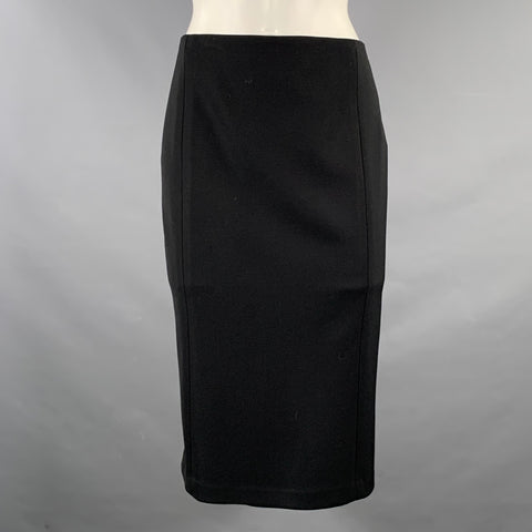 RALPH LAUREN Size 4 Black Wool Blend Classic Skirt