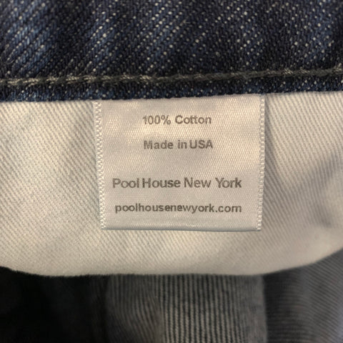 POOL HOUSE NEW YORK Size 34 Navy Cotton Straight leg Jeans