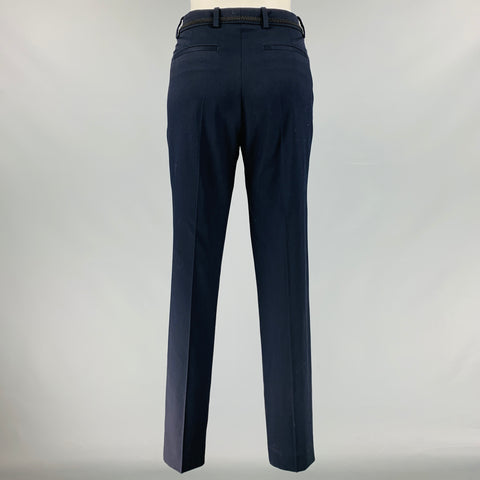 THE KOOPLES Taille 4 Pantalon habillé en laine mélangée noire marine à bordure contrastée