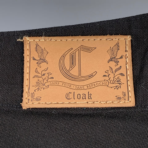 CLOAK Size 30 Black Cotton Skinny Zip Fly Jeans