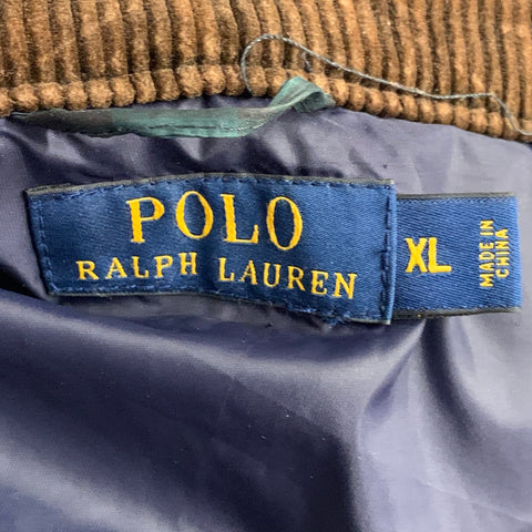 POLO by RALPH LAUREN Size XL Navy Dark Green Quilted Blackwatch Plaid Vest