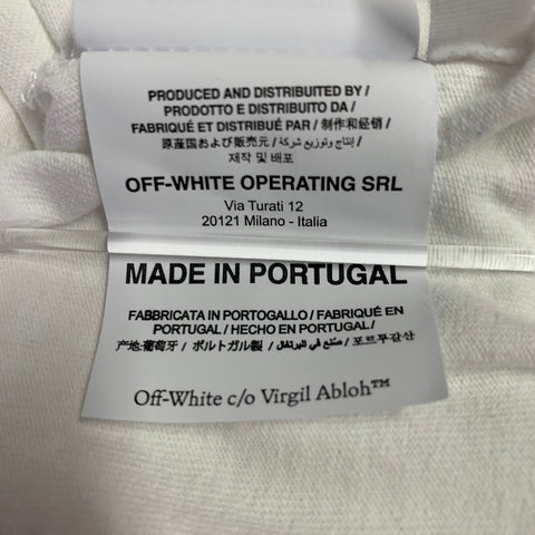 OFF-WHITE Size M White Black Graphic Cotton Long Sleeve T-shirt