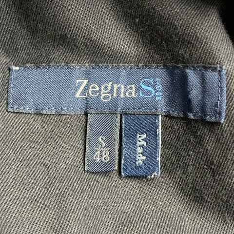 ZEGNA SPORT Pantalon habillé en velours côtelé marron, taille 31, braguette zippée, coton
