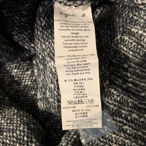 AGNÈS B. Size S Grey Heather Cotton Wool Knit Sweater