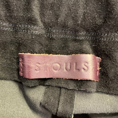STOULS Size XL Black Lambskin Elastic Waistband Dress Pants