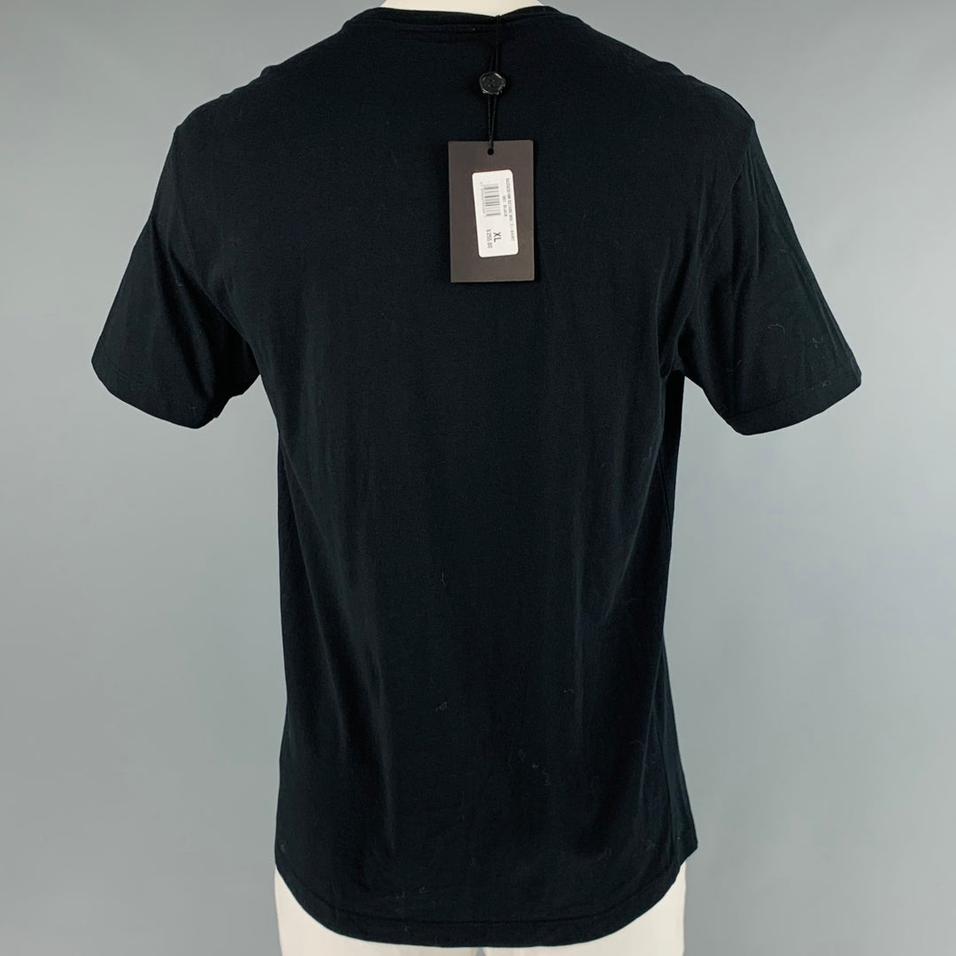 VIKTOR & ROLF Size XL Black Print Cotton One Pocket T-shirt