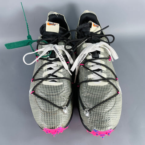 OFF-WHITE Size 13.5 Vapor Street Black Pink Color Block Lace-Up Sneakers