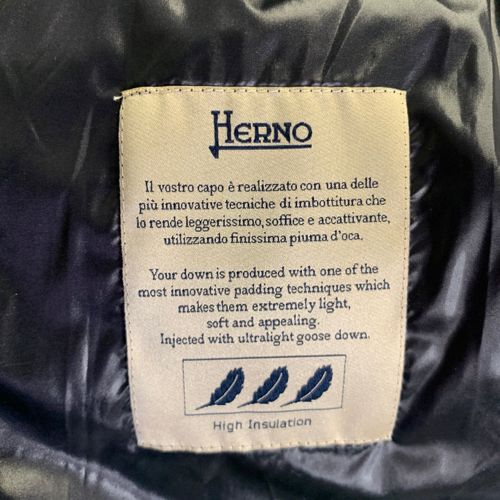 HERNO Size 6 Black Nylon Padded Hooded Jacket