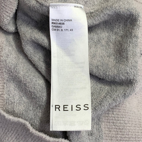 REISS Size S Gammo Grey White Terry Polyamide Blend Zip Up Polo
