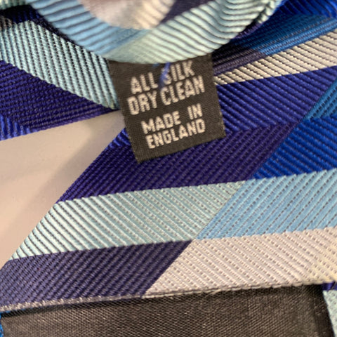 DUCHAMP Navy Blue Stripe Silk Tie