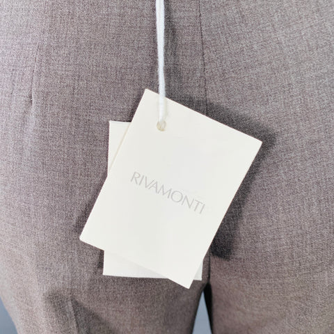 RIVAMONTI Size 4 Brown Virgin Wool Silk Narrow Leg Dress Pants