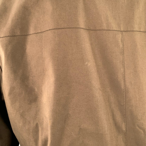 SALVATORE FERRAGAMO Size 44 Brown Cotton Blend Turn Lock Coat