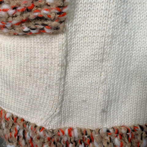 DIRK VAN SAENE Size M Cream Orange Beige Wool Knit Cardigan