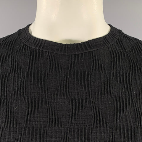 GIORGIO ARMANI Size XL Black Jacquard Viscose Blend T-shirt