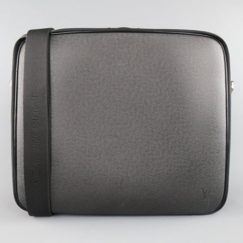 LOUIS VUITTON Black Leather ODESSA ARDOISE Computer Briefcase Bag