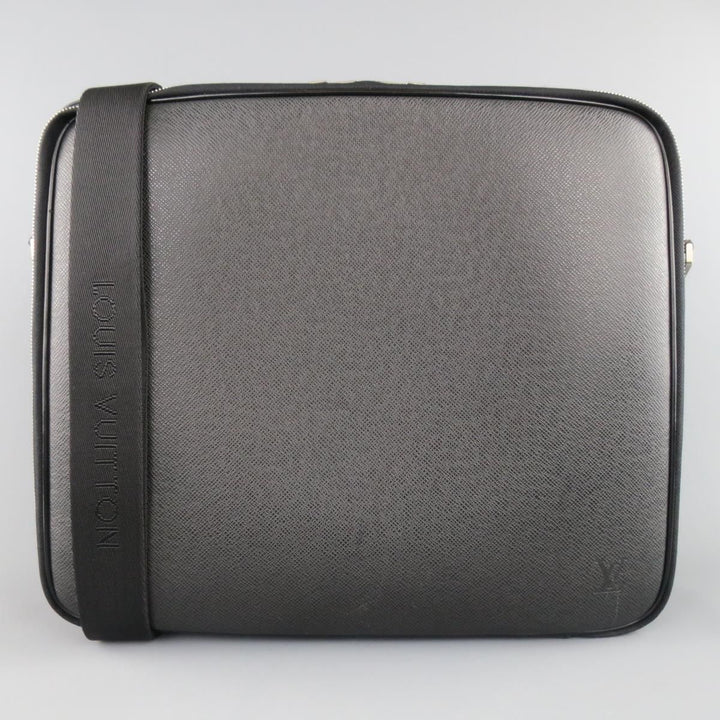 LOUIS VUITTON Black Leather ODESSA ARDOISE Computer Briefcase Bag