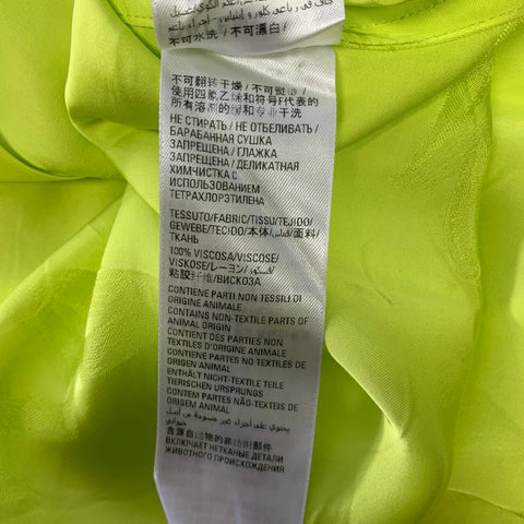BALENCIAGA Size M Green Monogram Viscose Button Up Short Sleeve Shirt