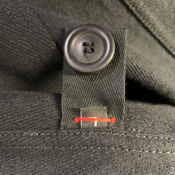 CASEY CASEY Size L Black Wool Linen 3 button Jacket