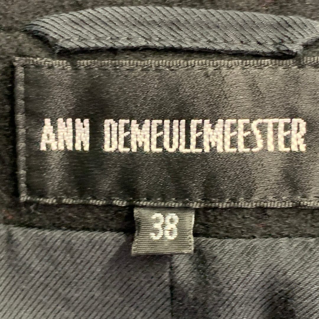 ANN DEMEULEMEESTER Size M Black Wool Shawl Collar Coat