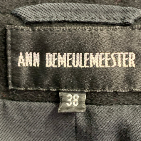 ANN DEMEULEMEESTER Size M Black Wool Shawl Collar Coat