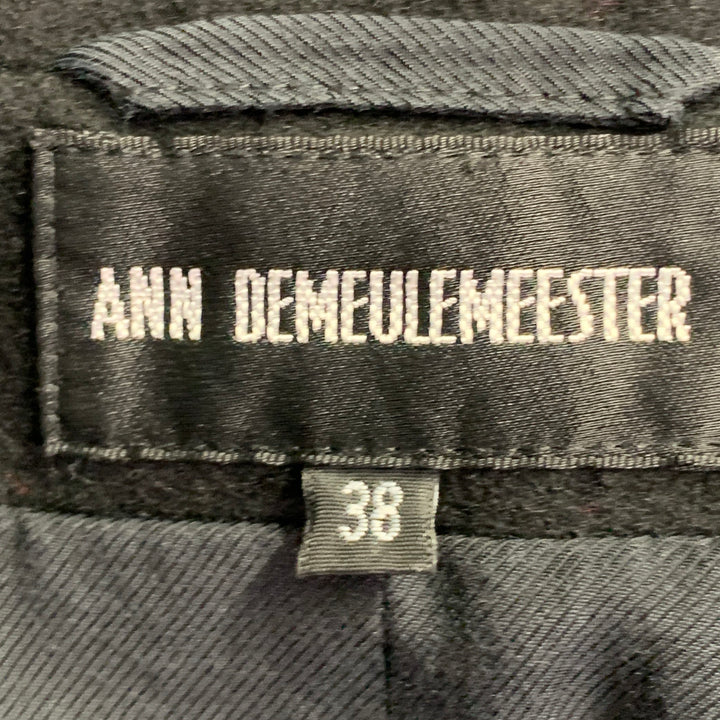 ANN DEMEULEMEESTER Size M Black Wool Shawl Collar Coat