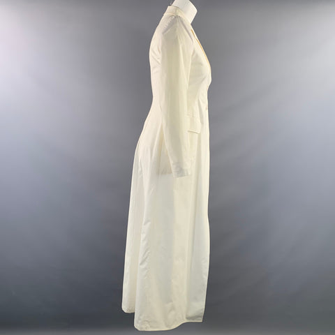 MOSCHINO Size S White Cotton Blend Jacket
