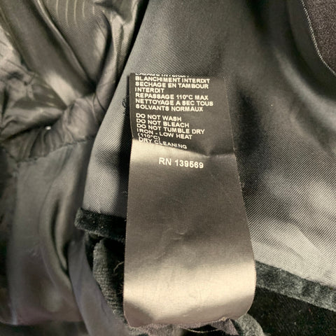 THE KOOPLES Size 38 Black Velvet Cotton Velvet Shawl Sport Coat