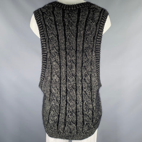 WALTER VAN BEIRENDONCK 2022 Size L Black Superkid Mohair Sweater Vest