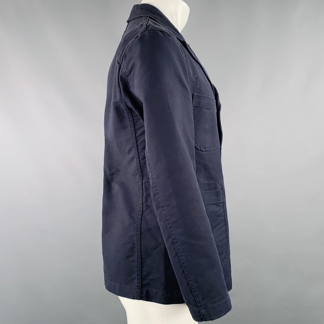 ENGINEERED GARMENTS Size S Navy Cotton Peak Lapel Jacket