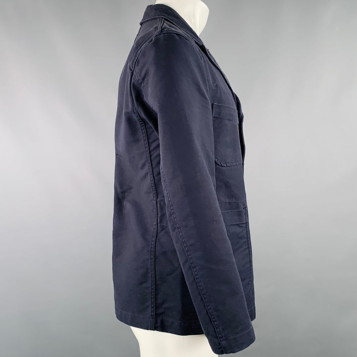 ENGINEERED GARMENTS Size S Navy Cotton Peak Lapel Jacket