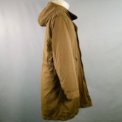 JOHN VARVATOS STAR USA Size M Brown Cotton Blend Hooded Coat