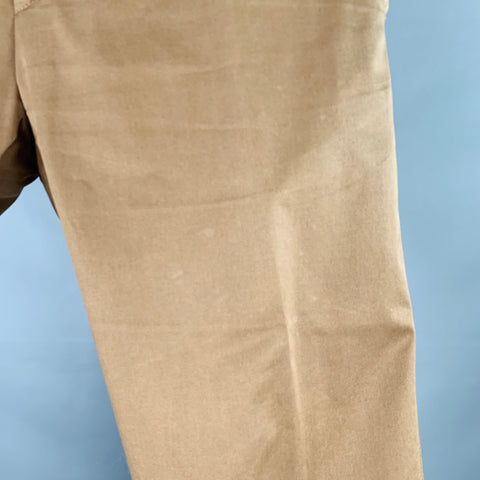 LANVIN Size 32 Khaki Cotton Ankle Zip Flat Front Dress Pants