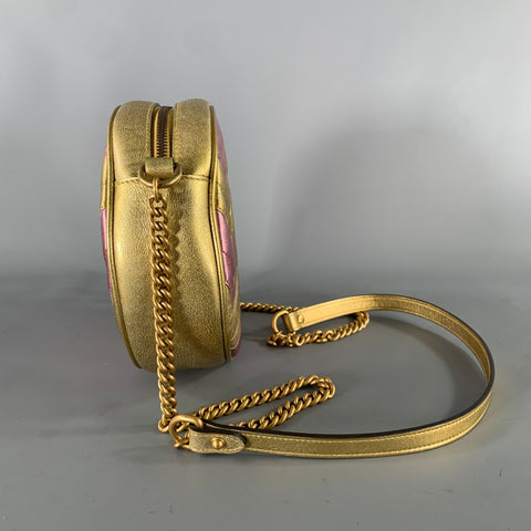 GUCCI Sac à bandoulière rose doré métallique Maroquinerie et Sacs