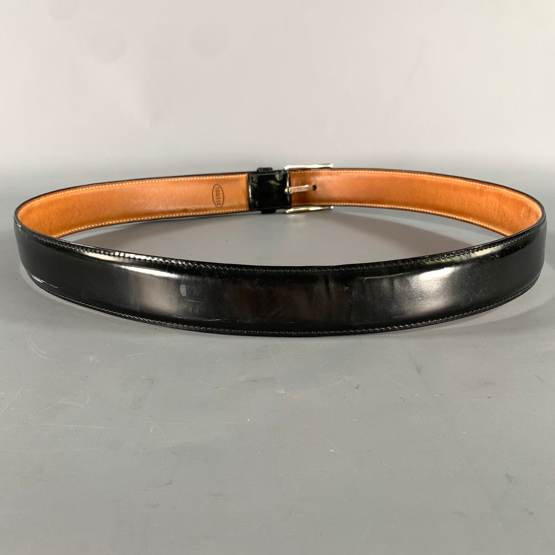 SUTOR MANTELLASSI Size 38 Black Solid Leather Belt