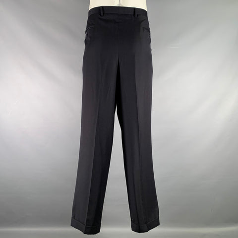 SANTORELLI Size 38 Navy Pleated Dress Pants