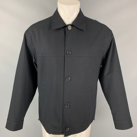 FRAME Size M Navy Blue Cotton Zip Sport Coat