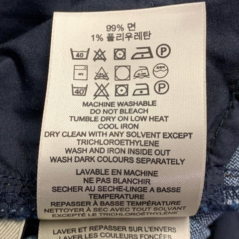 BURBERRY LONDON Size 27 Blue Indigo Cotton Blend Contrast Stitch Wide Leg Jeans