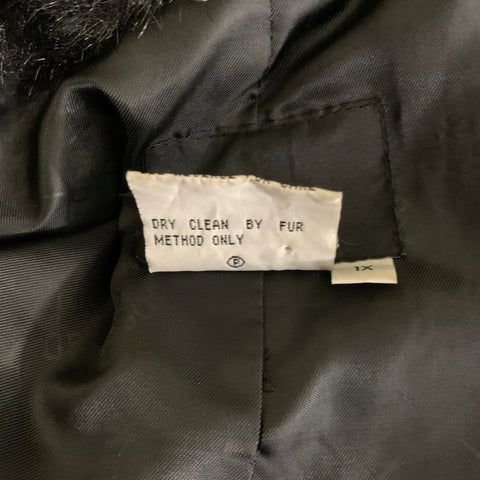 DENNIS BASSO Size XL Black Faux Fur Modacrylic Coat