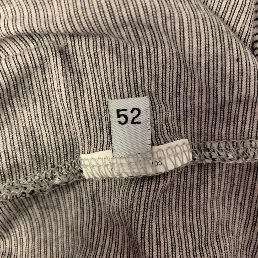 BARENA Size XL White Black Stripe Long Sleeve Knit Shirt