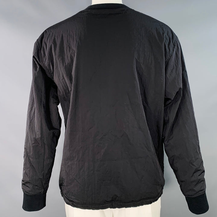 OUR LEGACY AW14 BLACK WAVE Size L Black Polyamide Crew Neck Kangaroo Pocket Sweatshirt