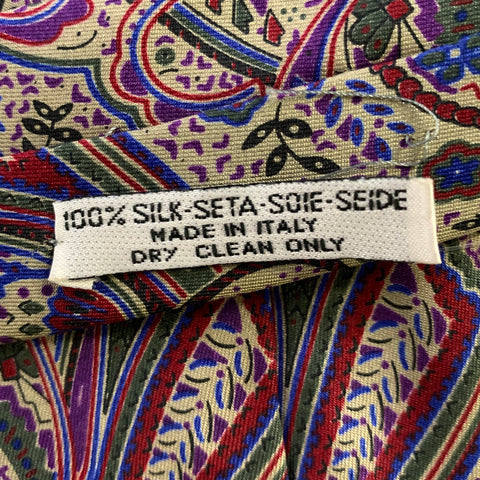 BOSS by HUGO BOSS Grey Multi-Color Paisley Silk Tie