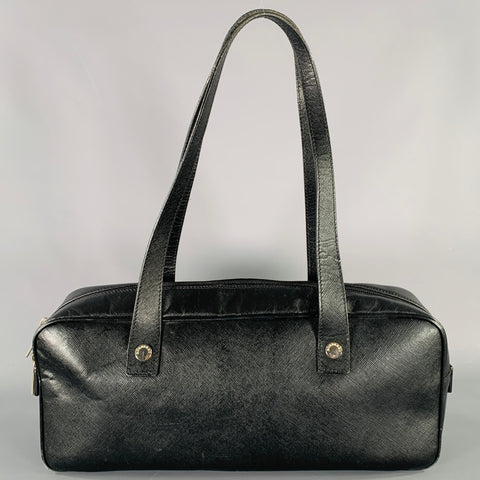 BURBERRY Black Saffiano Leather Top Handles Bag