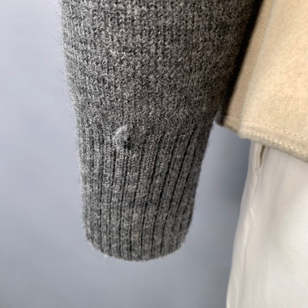 MAISON MARGIELA Size 42 Grey Stone Mixed Fabrics Wool Suede Collarless Jacket