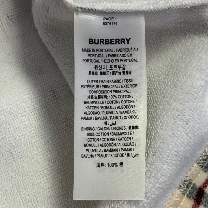 BURBERRY Archive Size S Willesden Khaki Black Burgundy Plaid Cotton Oversized T-Shirt Pullover