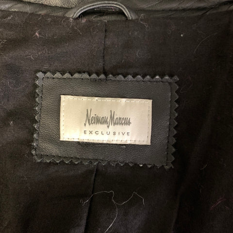 NEIMAN MARCUS Size M Black Polyester Embossed Zip Up Jacket Outdoor