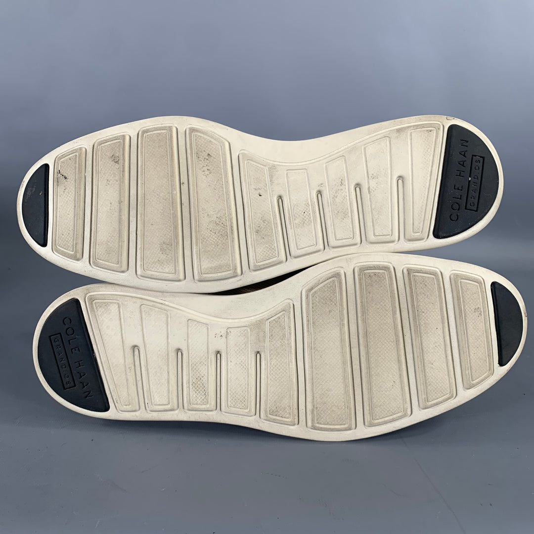 COLE HAAN Size 10.5 Cream Black Textured Sneakers