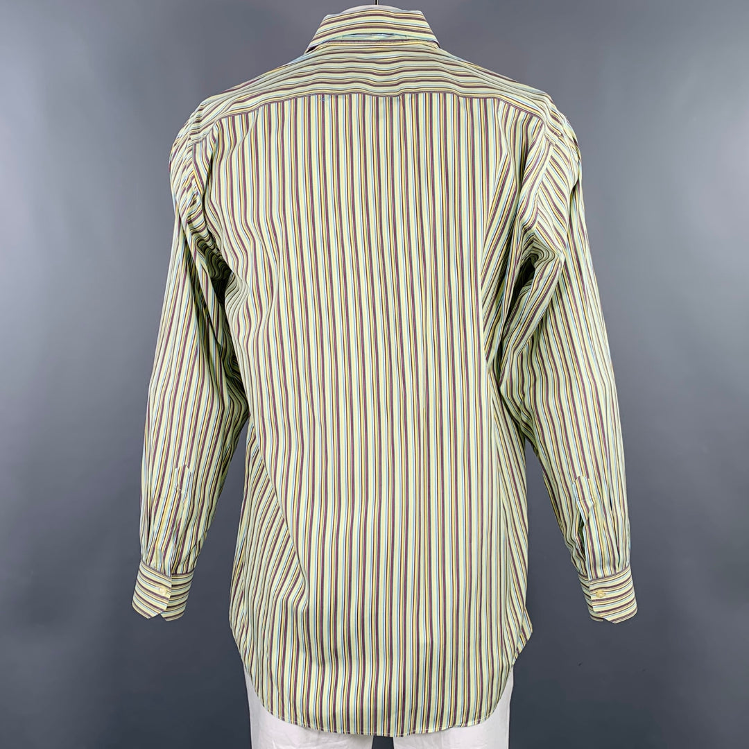 ETRO Size XL Multi Color Stripe Cotton Long Sleeve Shirt